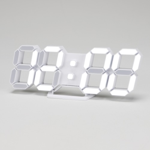 플라이토 3D LED 미니탁상&amp;벽걸이시계(화이트) 인테리어벽시계 집들이선물/개업선물