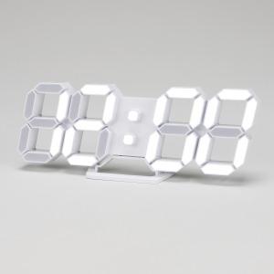 플라이토 3D LED 미니탁상&amp;벽걸이시계(화이트) 인테리어벽시계 집들이선물/개업선물